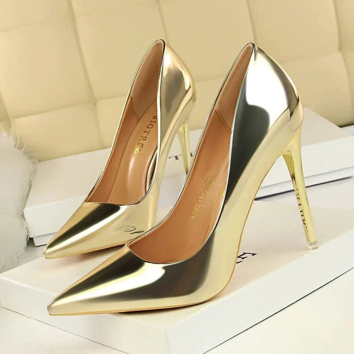 solovedress Women's Fashion Pointed Sexy Metal Heel High Heels