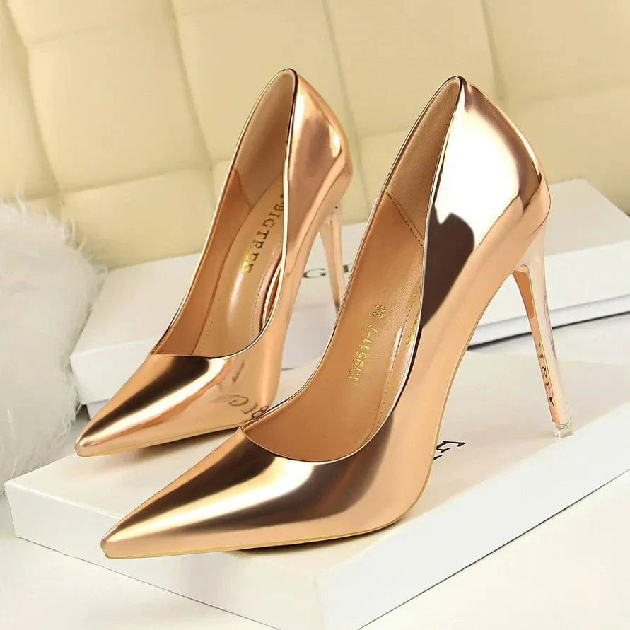 solovedress Women's Fashion Pointed Sexy Metal Heel High Heels