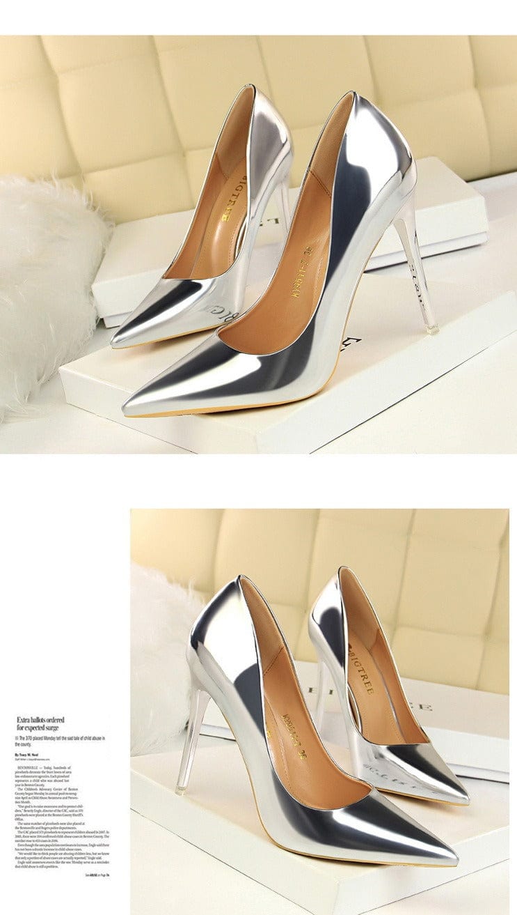 solovedress Women's Fashion Pointed Sexy Metal Heel High Heels