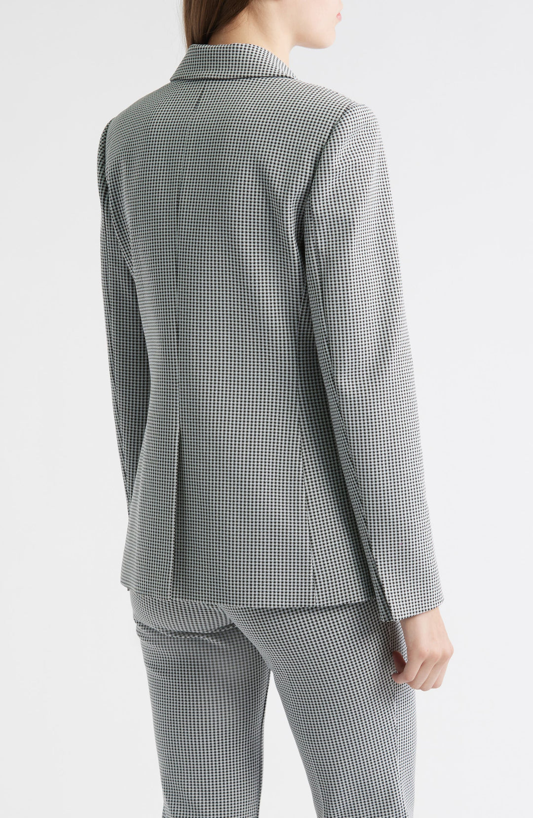 solovedress Women's Grey Mini Houndstooth 2-Piece Suit - Blazer & Pants