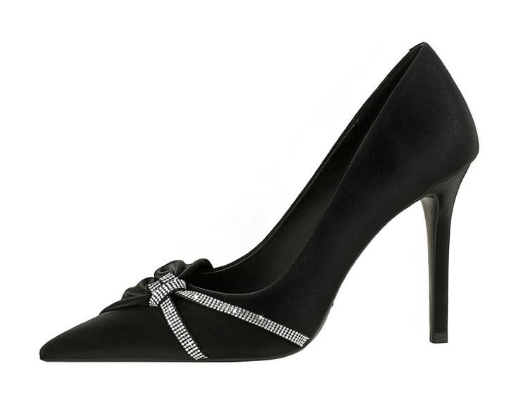 solovedress Women’s Pointed Toe Crystal Bow Stiletto Heels – Available in 7 cm & 10 cm
