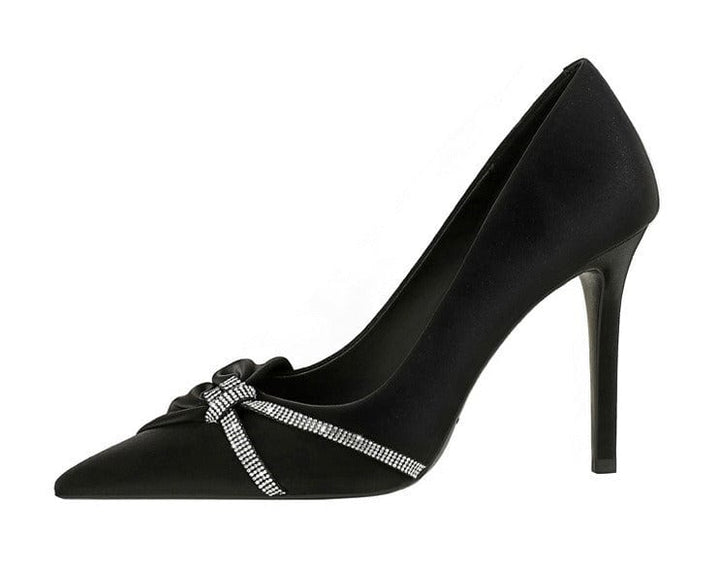 solovedress Women’s Pointed Toe Crystal Bow Stiletto Heels – Available in 7 cm & 10 cm