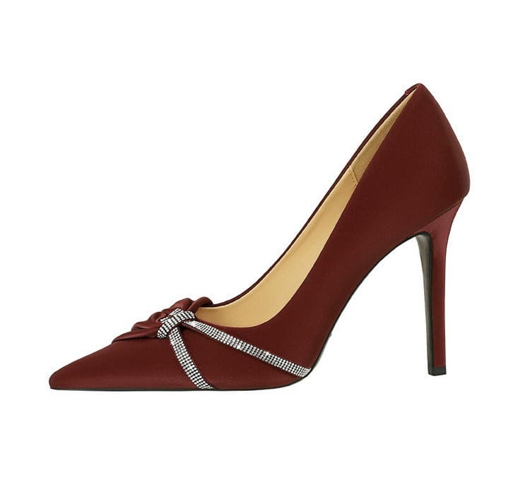 solovedress Women’s Pointed Toe Crystal Bow Stiletto Heels – Available in 7 cm & 10 cm