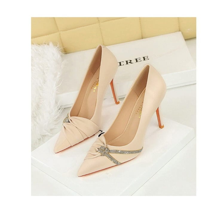 solovedress Women’s Pointed Toe Crystal Bow Stiletto Heels – Available in 7 cm & 10 cm