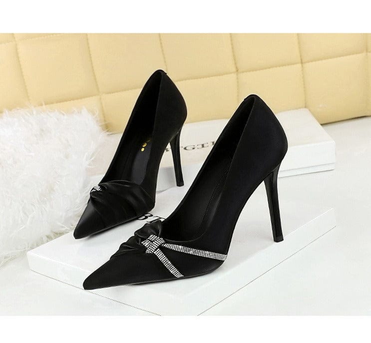 solovedress Women’s Pointed Toe Crystal Bow Stiletto Heels – Available in 7 cm & 10 cm