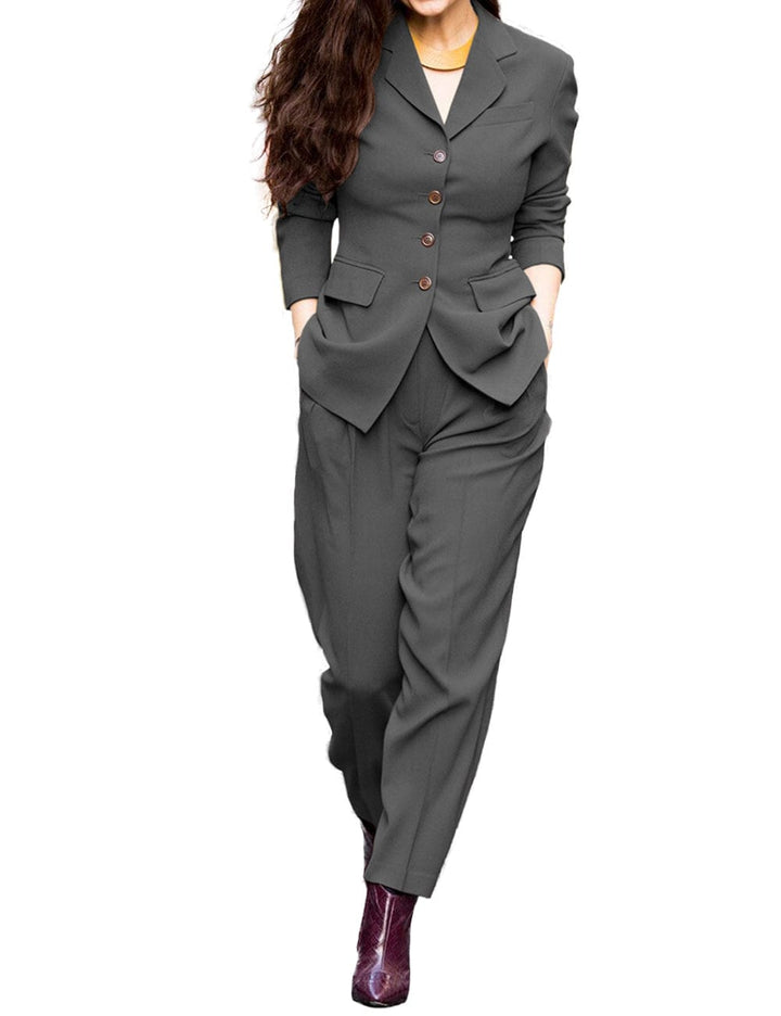 solovedress Women's Suit 2 Piece Fashionable Slim Jacket(Blazer+Pants)