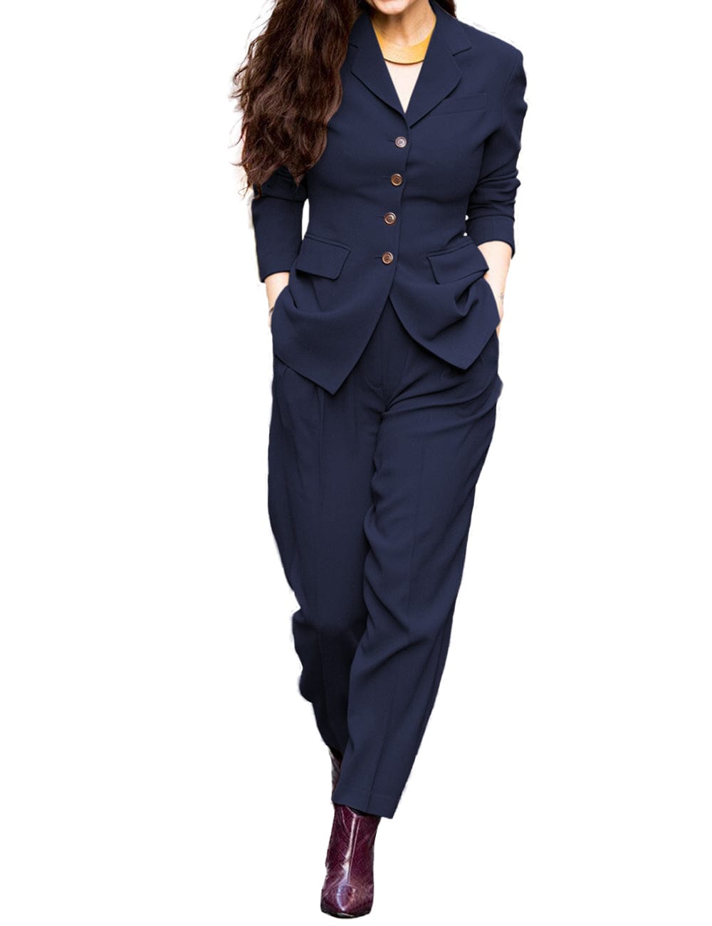 solovedress Women's Suit 2 Piece Fashionable Slim Jacket(Blazer+Pants)