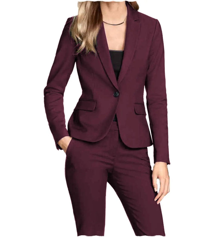 solovedress Women Suit 2 Piece Notch Lapel Blazer