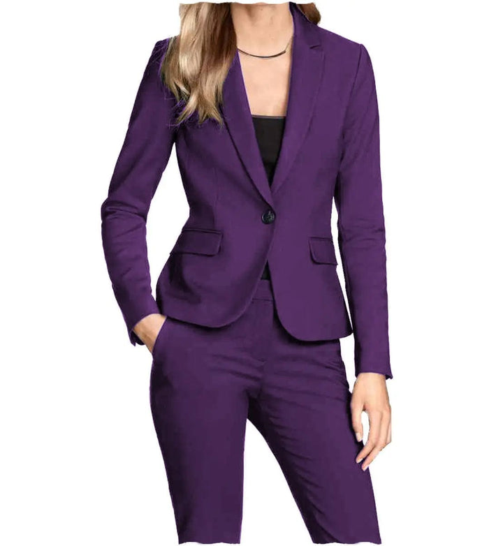 solovedress Women Suit 2 Piece Notch Lapel Blazer