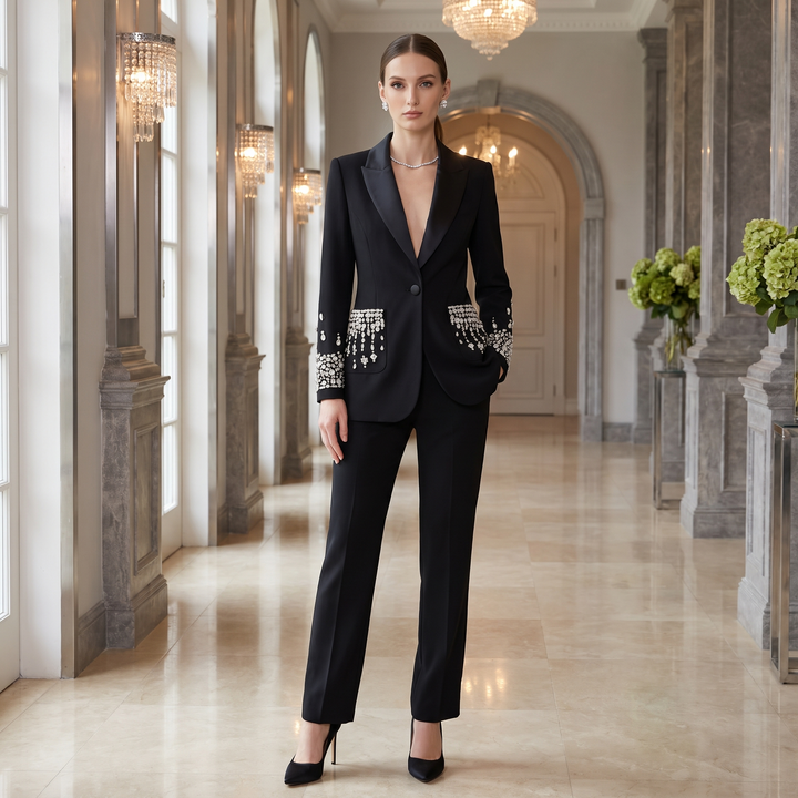 SoloveDress Luxury Diamond Suits Women&