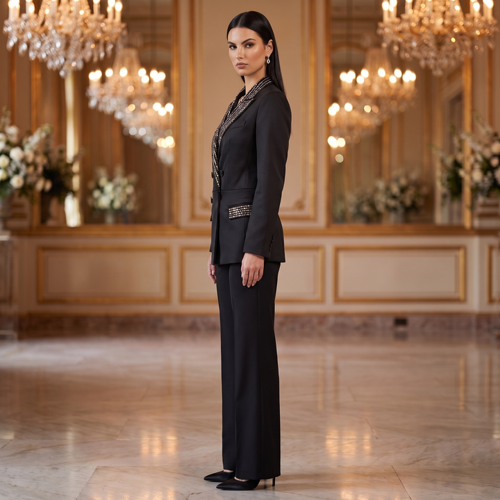 SoloveDress Luxury Beaded Diamond Suits Women&