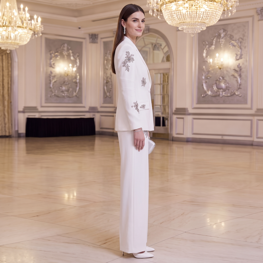 SoloveDress Beaded Diamond Suits Women&