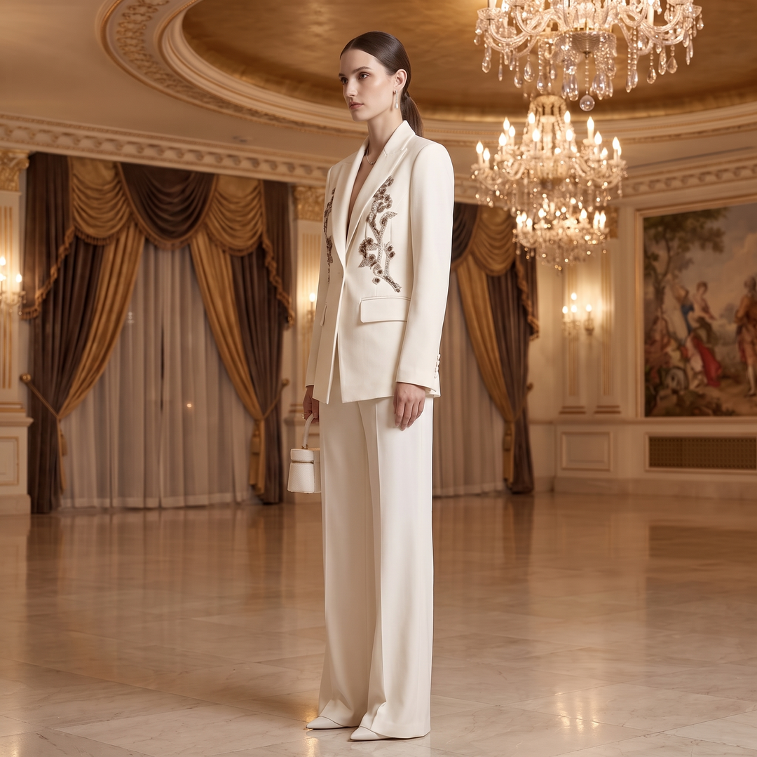 SoloveDress Beaded Diamond Suits Women&