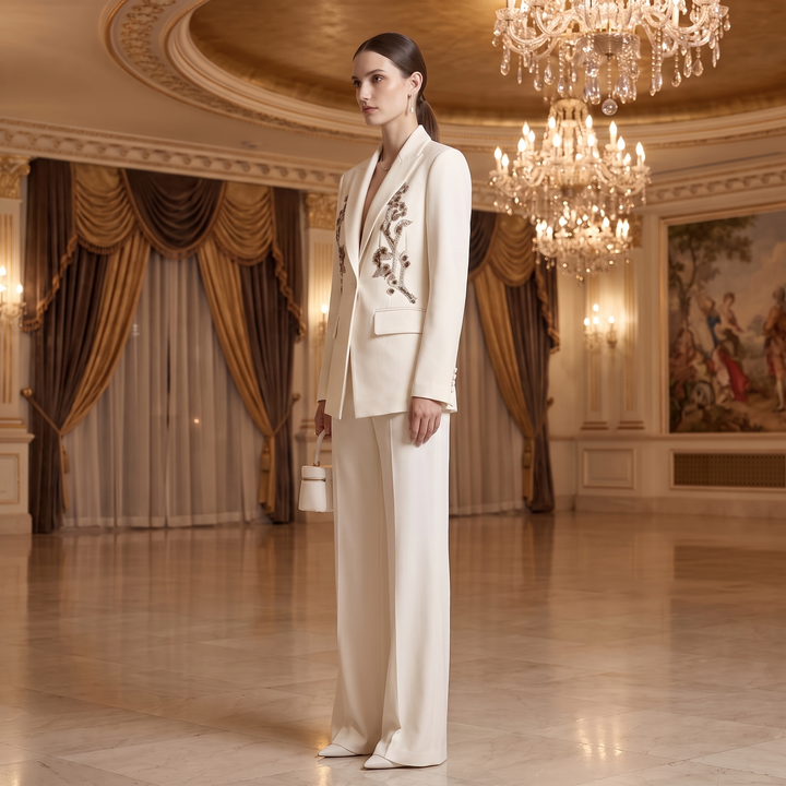 SoloveDress Beaded Diamond Suits Women&