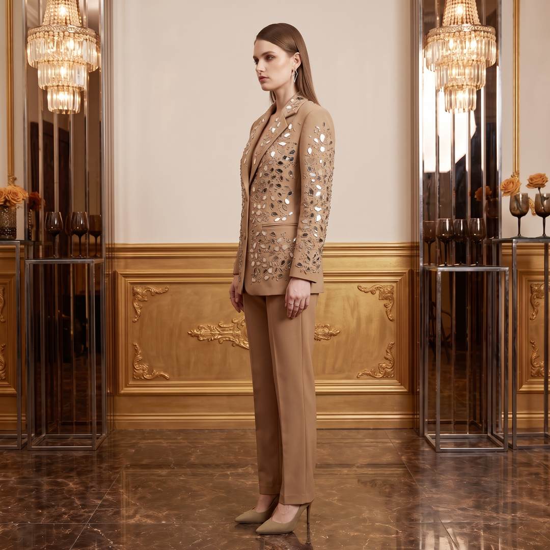 SoloveDress Luxurious Beaded Diamond Suits Women&