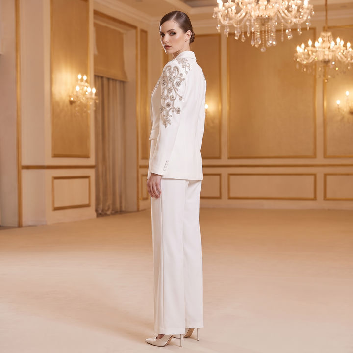 SoloveDress Luxury Beaded Diamond Suits Women&