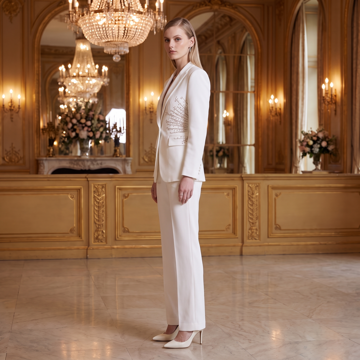 SoloveDress Beaded Diamond Suits Women&