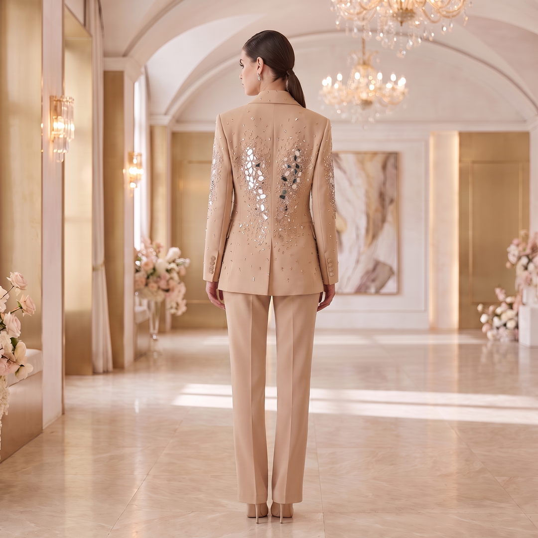 SoloveDress Luxury Beaded Diamond Suits Women&