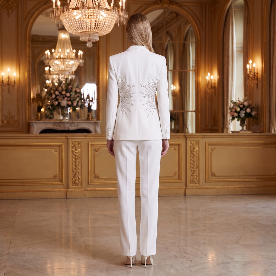 SoloveDress Beaded Diamond Suits Women&