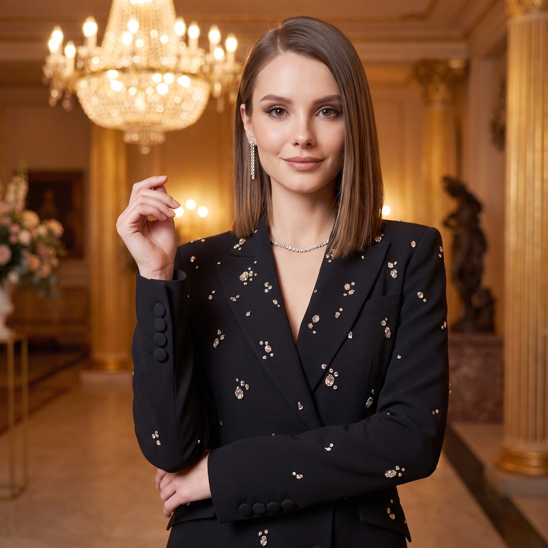 SoloveDress Luxury Diamond Suits Women&