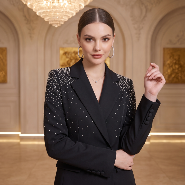 SoloveDress Beaded Diamond Suits Women&