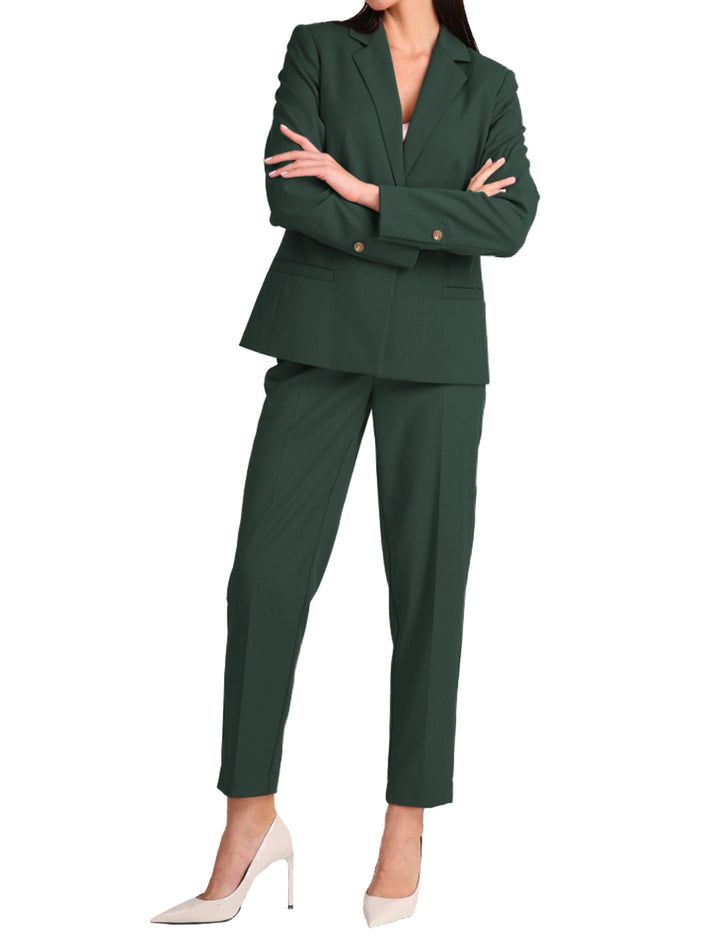 2 -teiliges Notch Revers -Mode -Frauen Anzug （Blazer+Hosen）