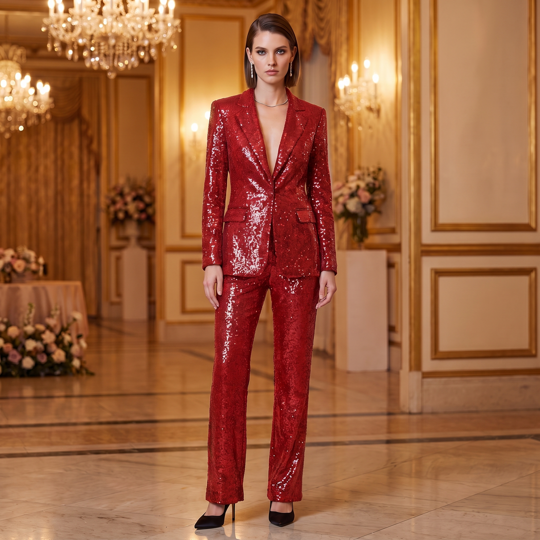 SoloveDress Luxury Sequins Women&