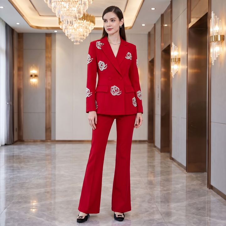 SoloveDress Beaded Suits Women&