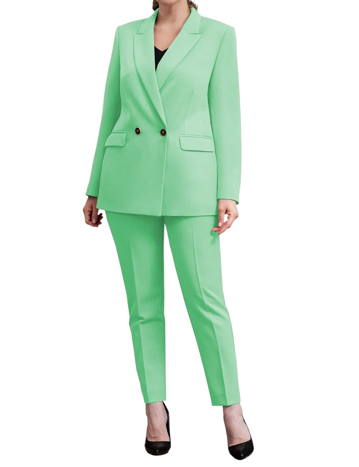 solovedress 2 Piece Business Peak Lapel Women's Suit（Blazer+Pants）