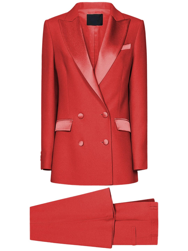solovedress 2 Piece Double Breasted Peak Lapel Fashion Slim Women's Suit