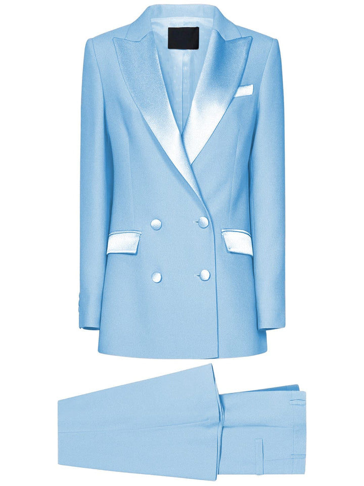 solovedress 2 Piece Double Breasted Peak Lapel Fashion Slim Women's Suit