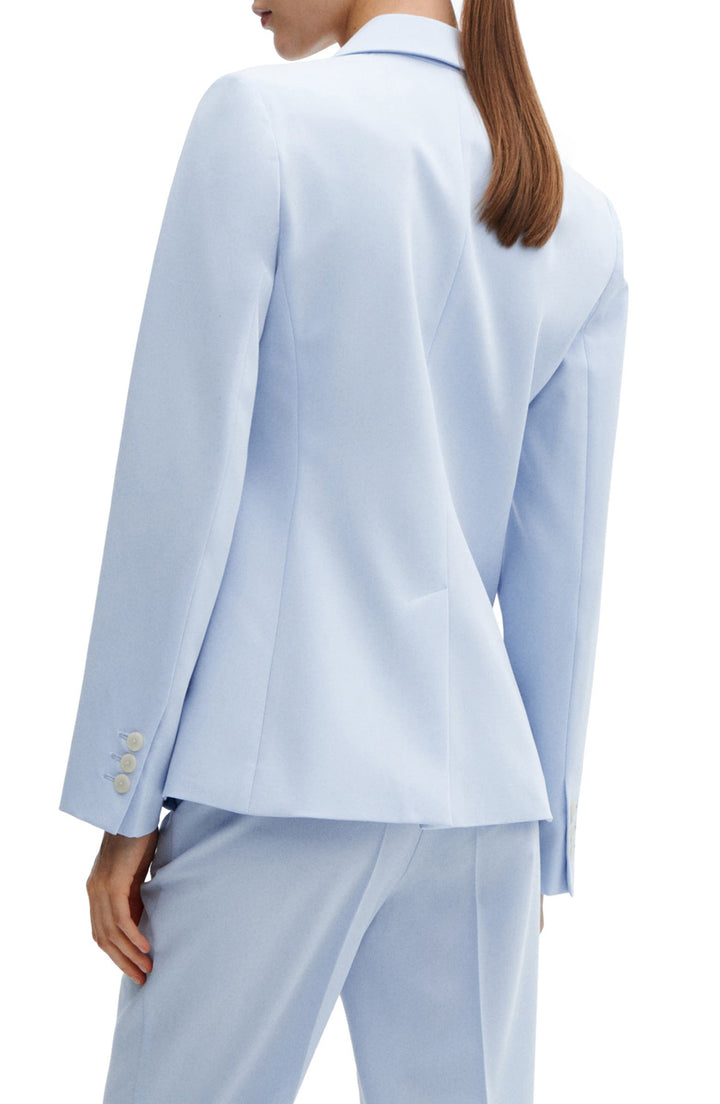 solovedress 2 Piece Light Blue Single Buttons Peak Lapel Women's Suit (Blazer+Pants）