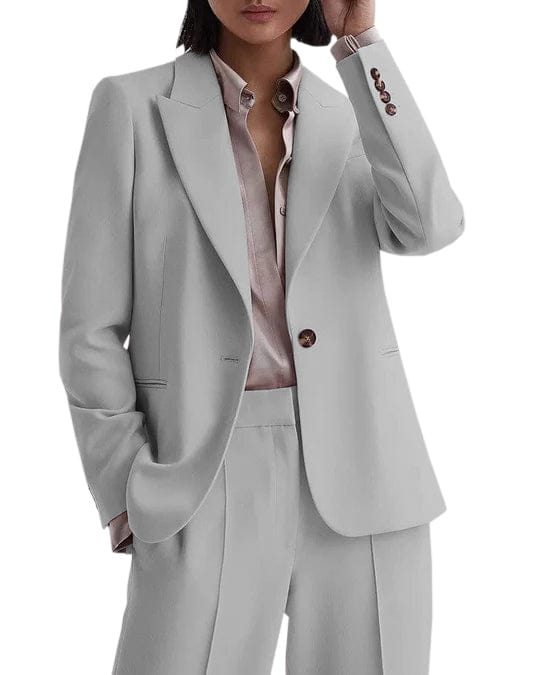 solovedress 2 Piece Pink Business Casual Peak Lapel Women Suit (Blazer+Pants)