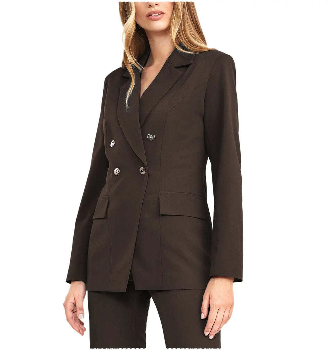 solovedress 2 Pieces Double Breasted Notch Lapel Women Suit（Blazer+Pants）