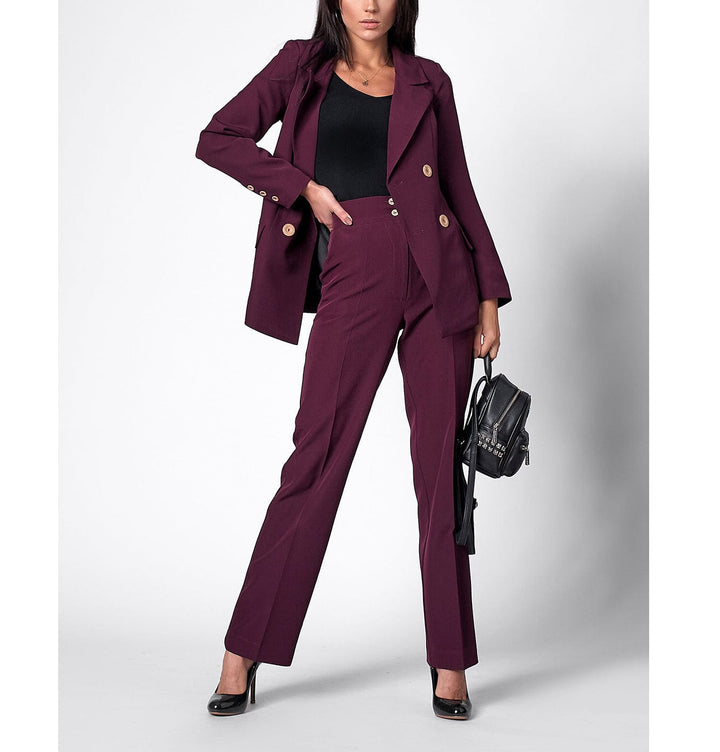 solovedress 2 Pieces Double Breasted Peak Lapel Women Suit (Blazer+Pants）