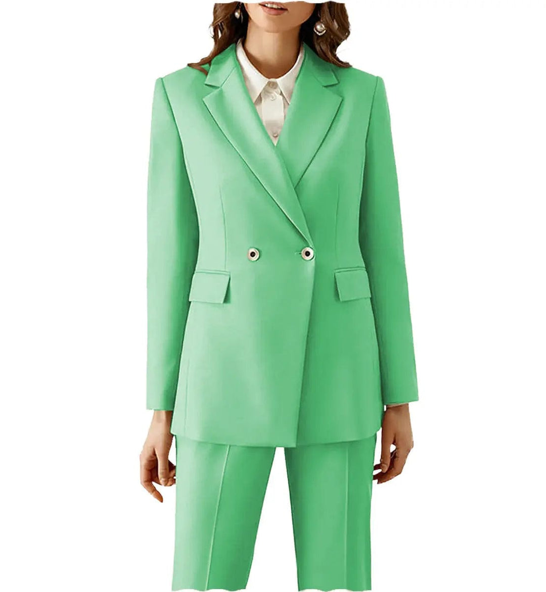solovedress 2 Pieces Peak Lapel Fashion Women Suit（Blazer+Pants）