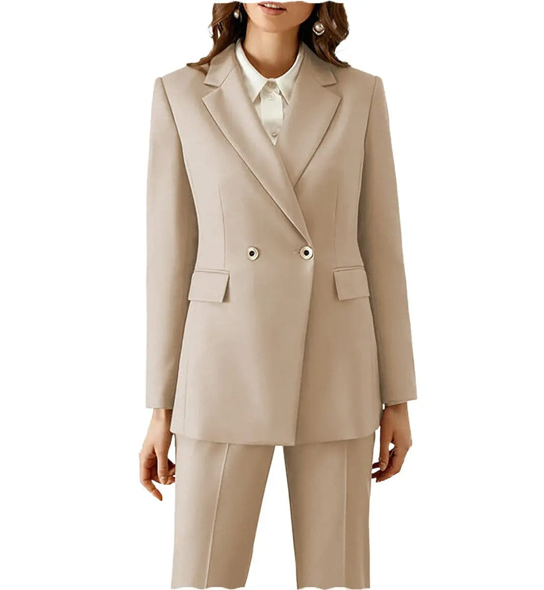 solovedress 2 Pieces Peak Lapel Fashion Women Suit (Blazer+Pants)