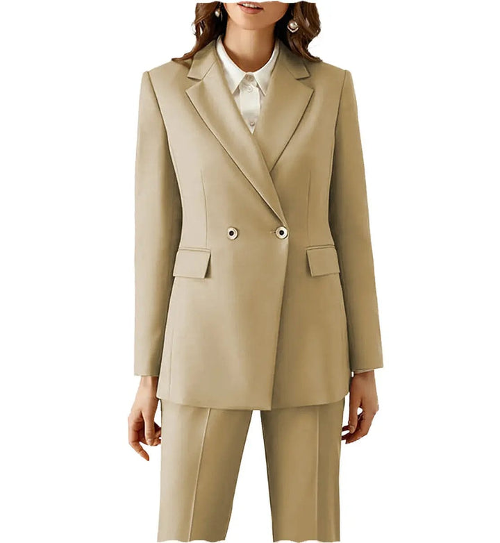 solovedress 2 Pieces Peak Lapel Fashion Women Suit (Blazer+Pants)