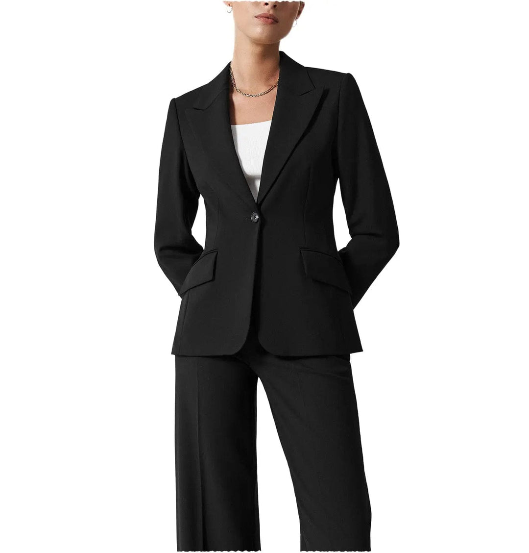 solovedress 2 Pieces Single Button Peak Lapel Women Suit (Blazer+Pants）