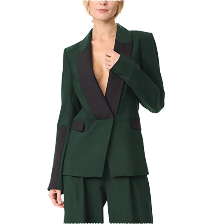 solovedress 2 Pieces Single Button Shawl Lapel Women Suit (Blazer+Pants）