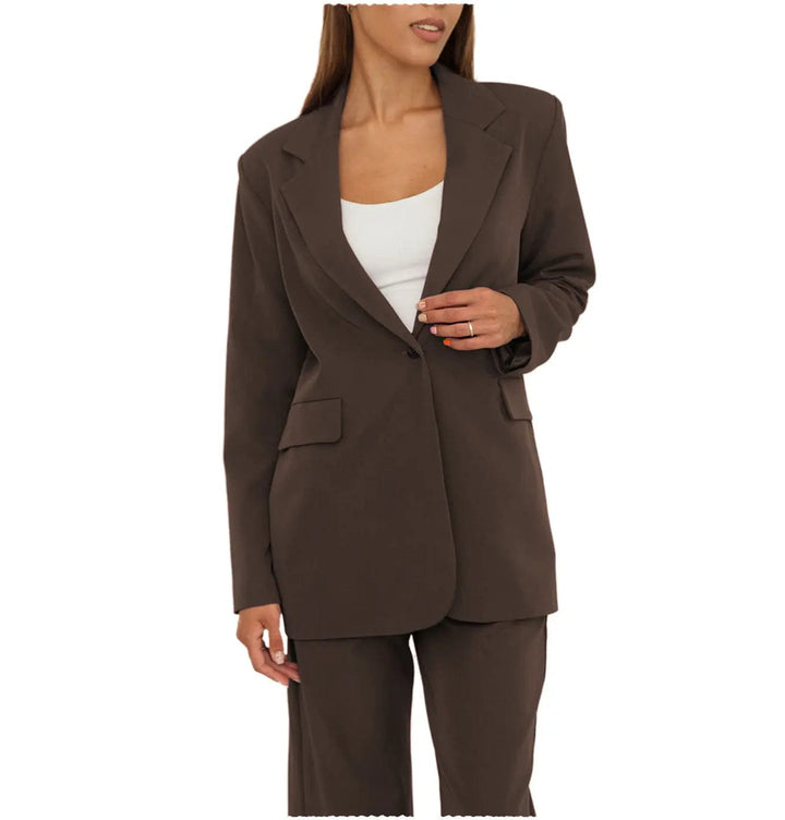 solovedress 2 Pieces Single Buttons Notch Lapel Women Suit（Blazer+Pants）
