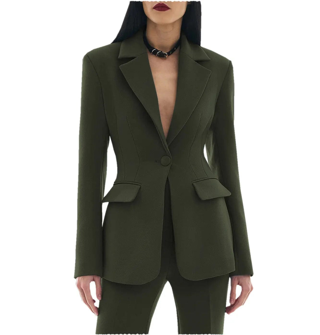 solovedress 2 Pieces Single Buttons Notch Lapel Women Suit（Blazer+Pants）