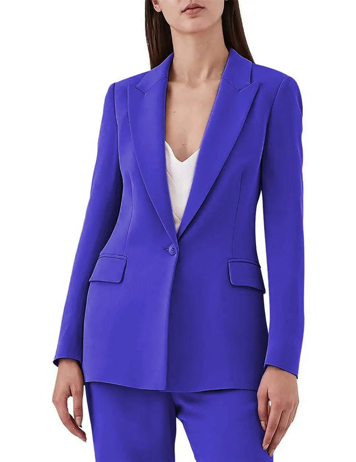 solovedress 2 Pieces Single Buttons Peak Lapel Women Suit