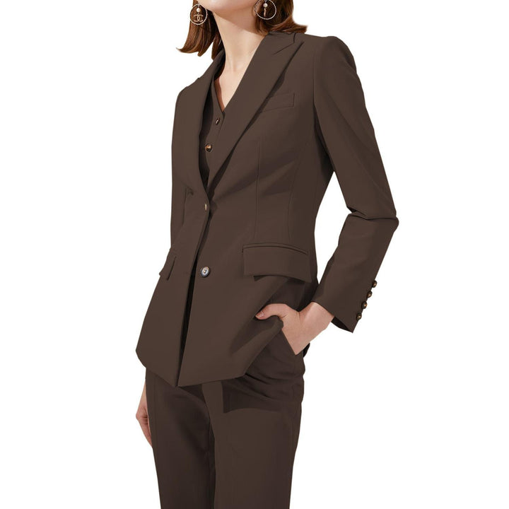 solovedress 3 Piece Business Peak Lapel Slim Fit Women Suit