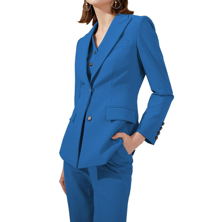solovedress 3 Piece Business Peak Lapel Slim Fit Women Suit
