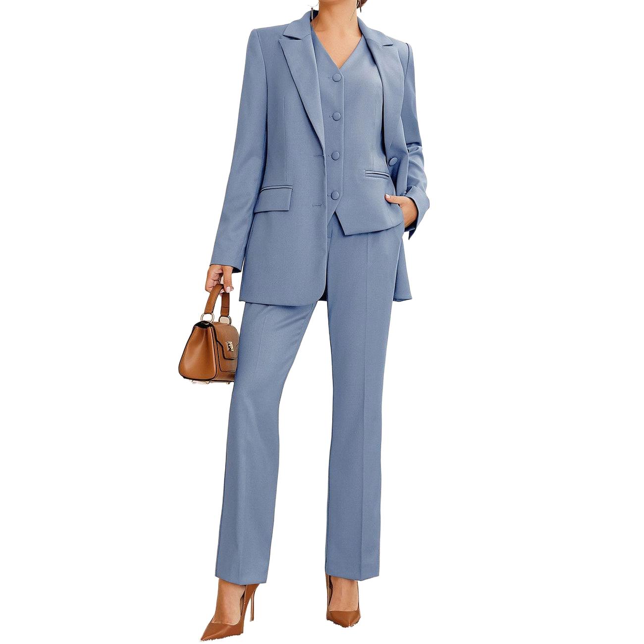 SoloveDress Piece Stylish Casual Peak Lapel Women's Suit