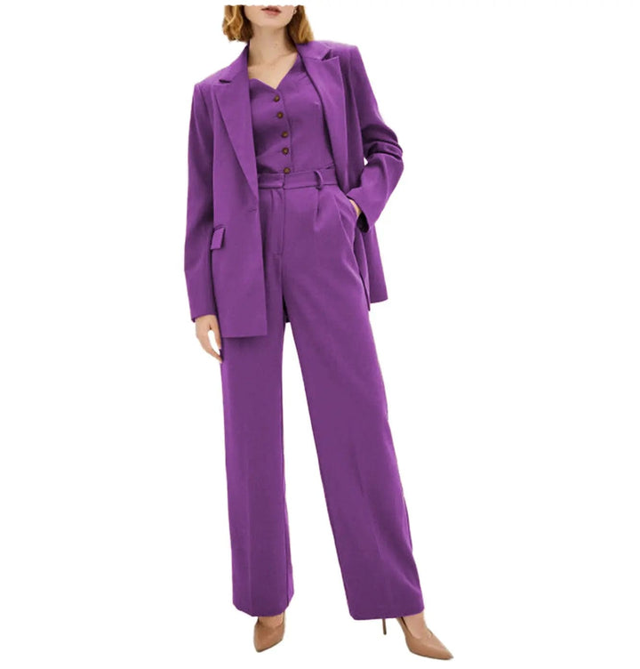 solovedress 3 Pieces Single Buttons Peak Lapel Women Suit（Blazer+Vest+Pants）