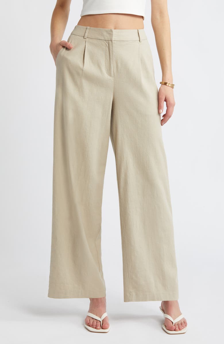 solovedress Beige Linen Casual Women's Pants