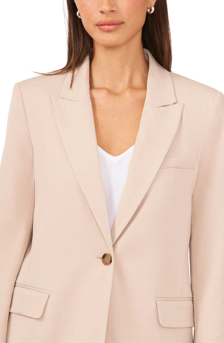 solovedress Beige Single Button Casual Women Blazer