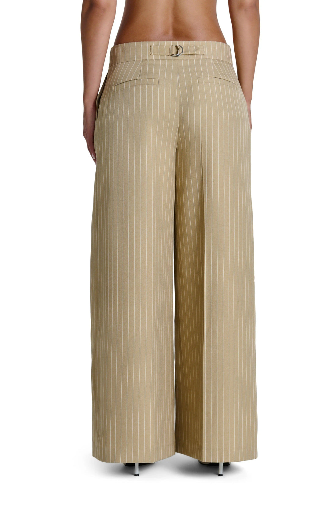 solovedress Beige Women Striped Trousers
